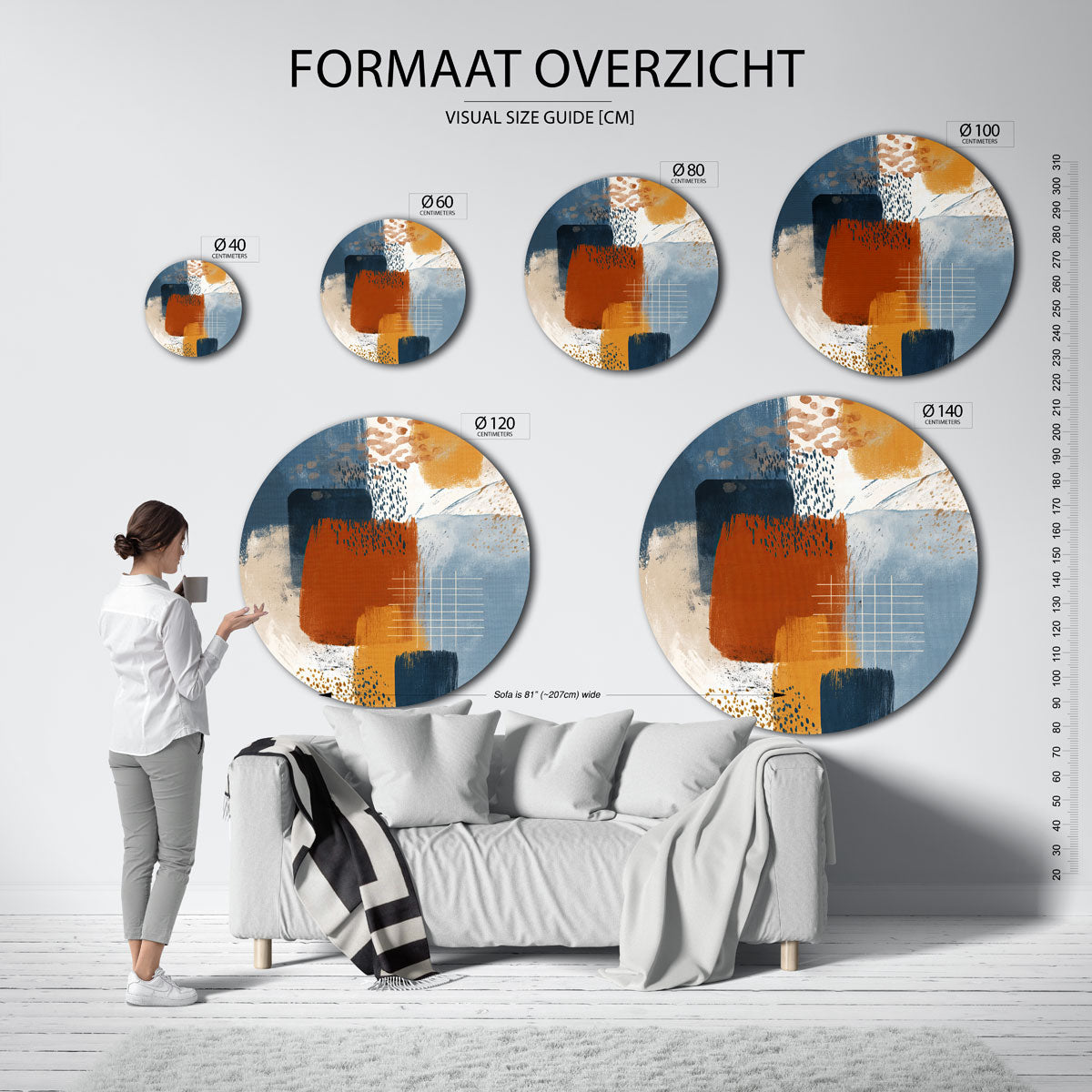 Abstracte vormen Muurcirkel