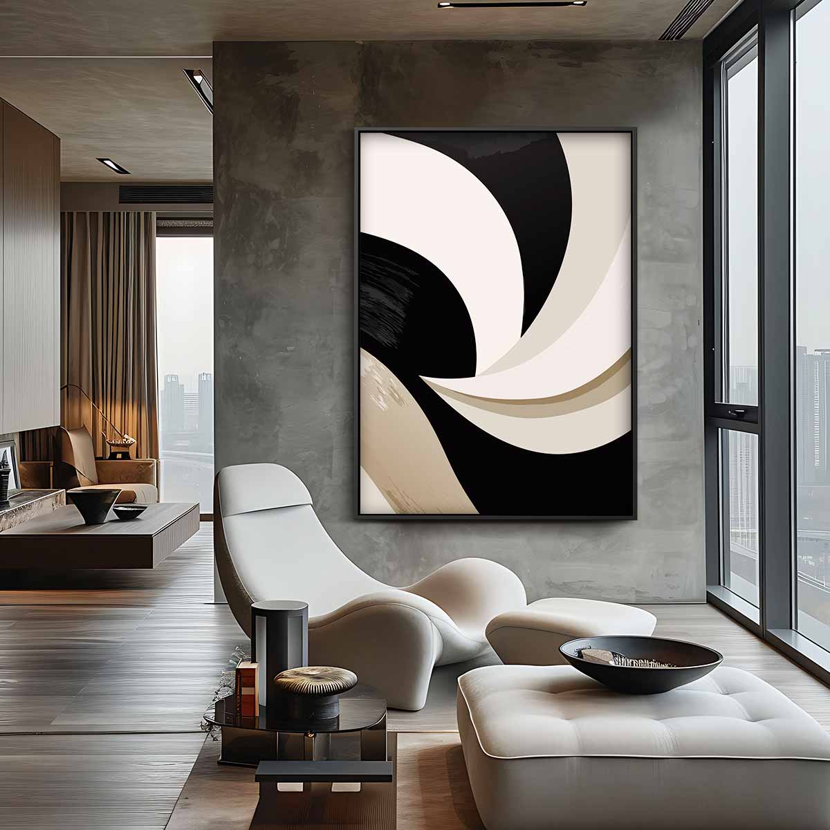 Organische Vormen in Beweging Kunstwerk-canvas-dibond-plexiglas-wanddecoratie-WallArtistic