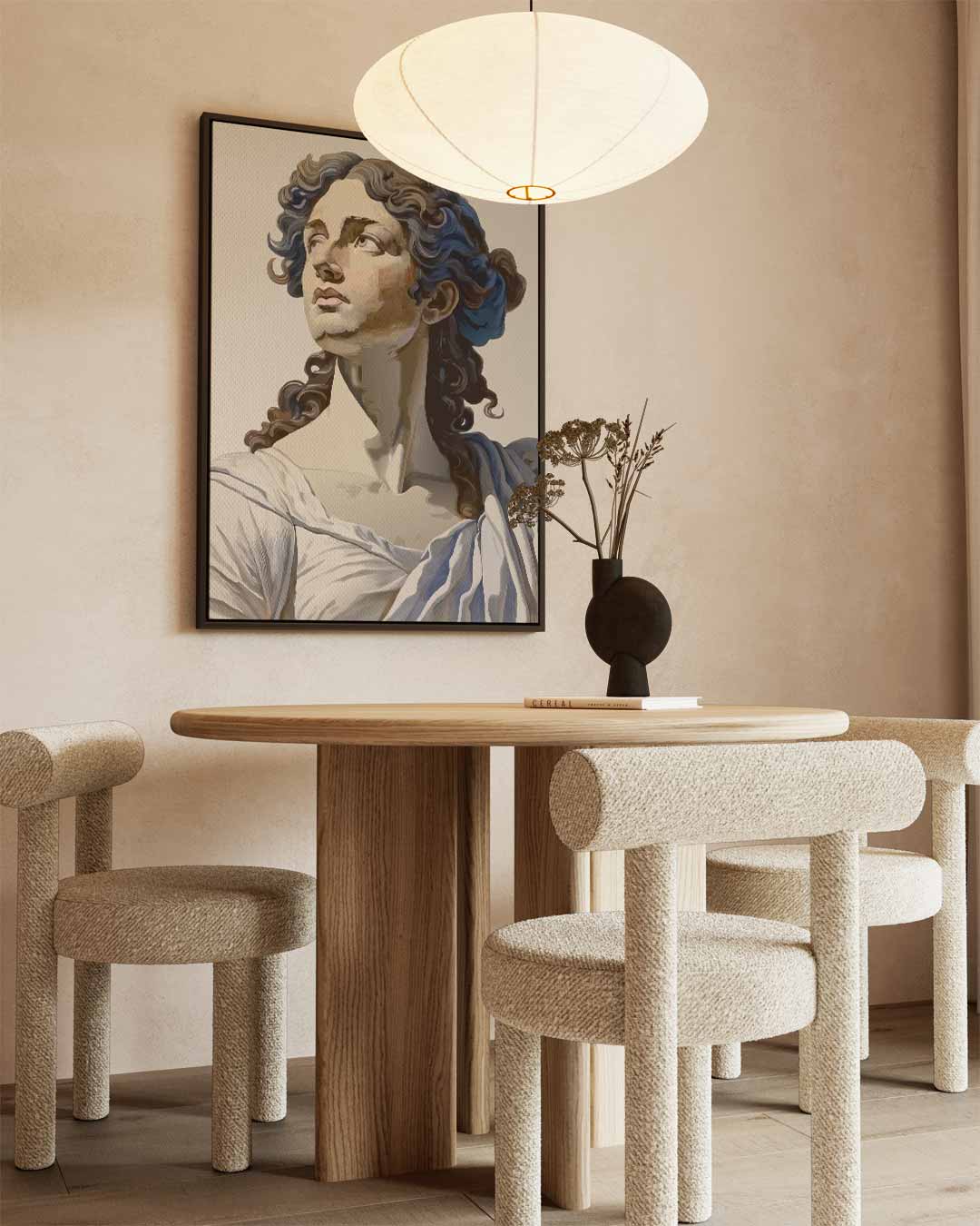 Klassieke Buste Met Krachtige Blik Kunstwerk-canvas-dibond-plexiglas-wanddecoratie-WallArtistic
