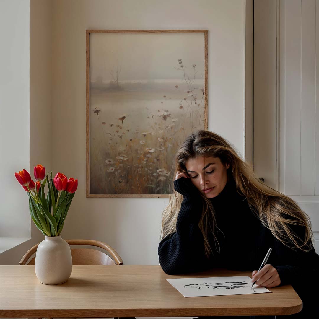 Dromerige Bloemenweide Poster-WallArtistic