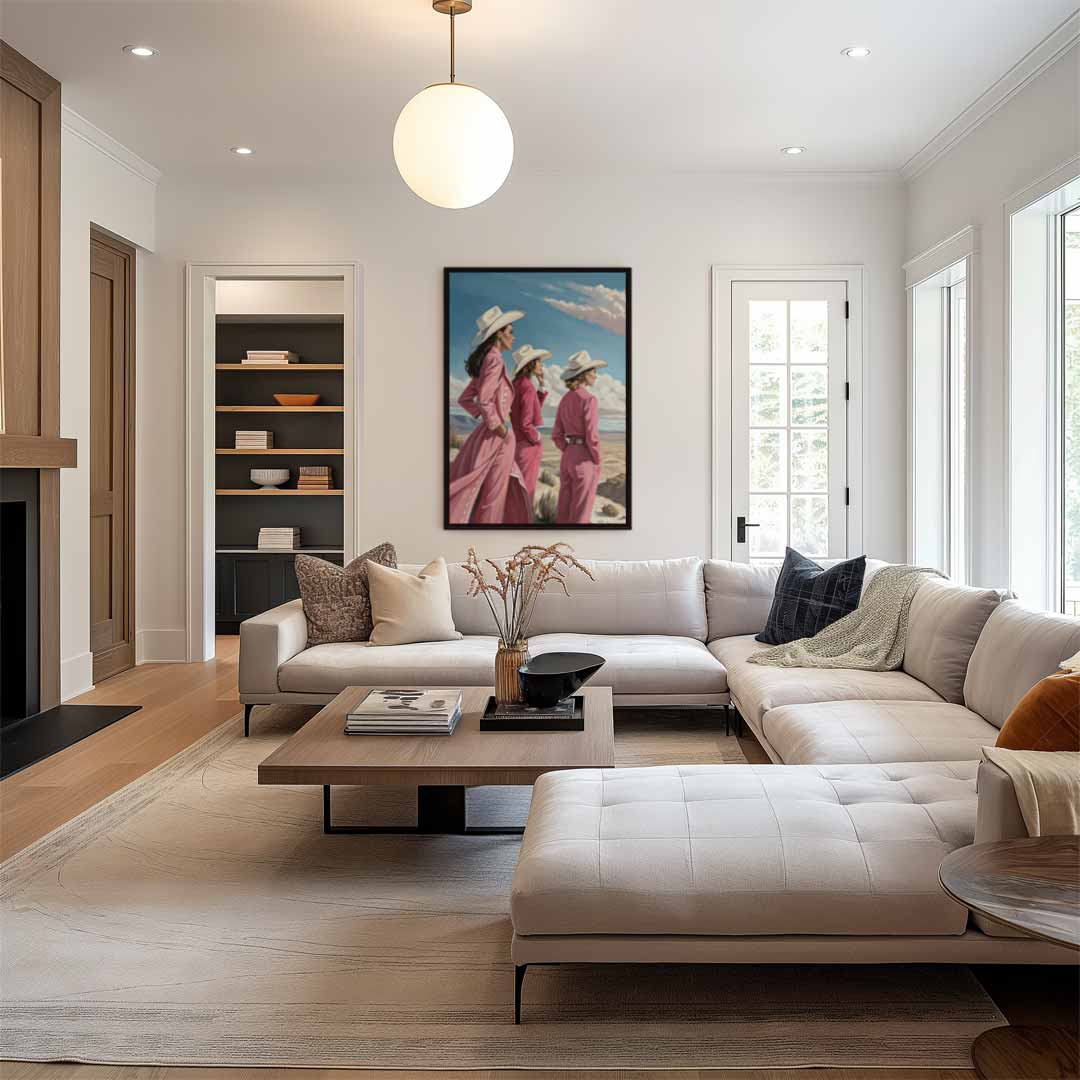 Western Dames in Stijl Kunstwerk-canvas-dibond-plexiglas-wanddecoratie-WallArtistic
