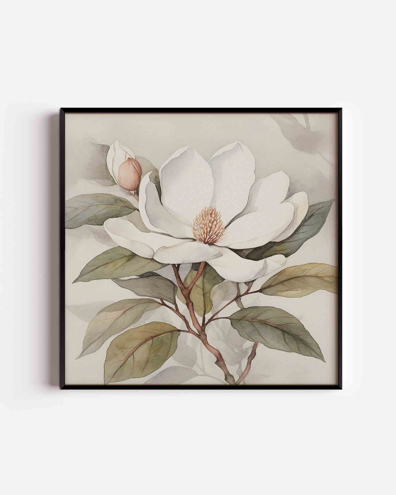 Witte bloem Poster