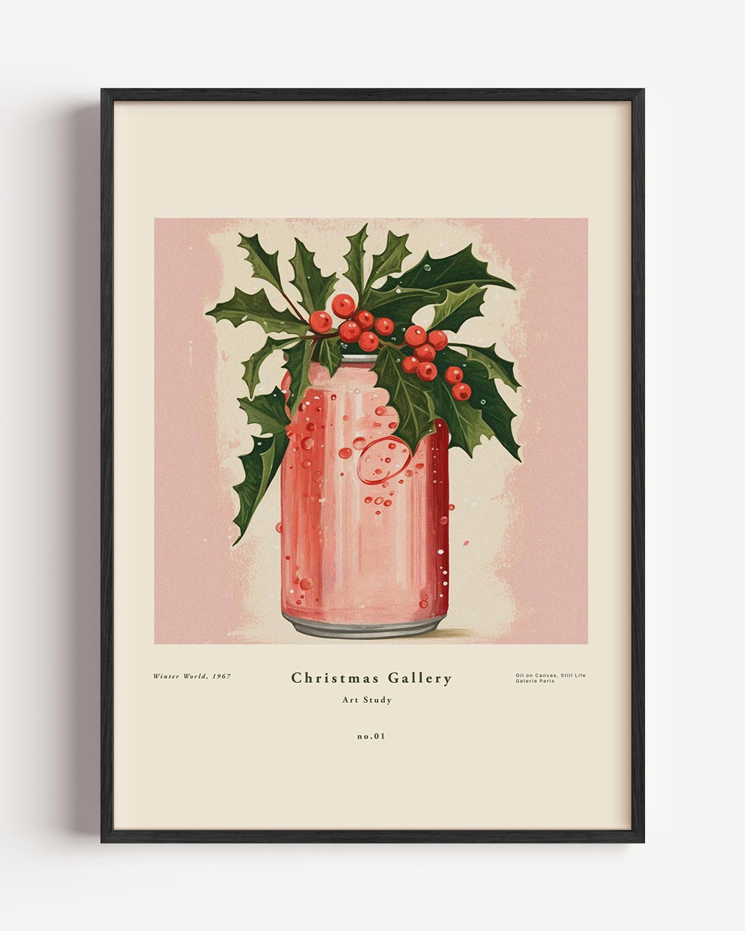 Vintage Kerst Vaas Poster-WallArtistic
