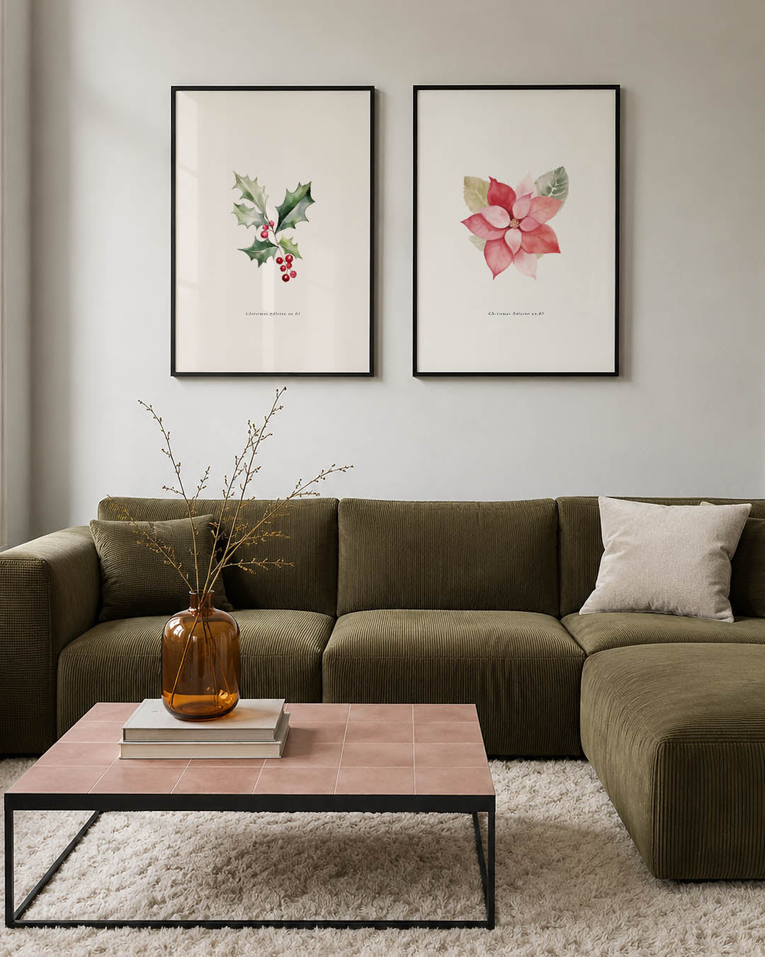 Natuurlijke kerstkleuren Posterset