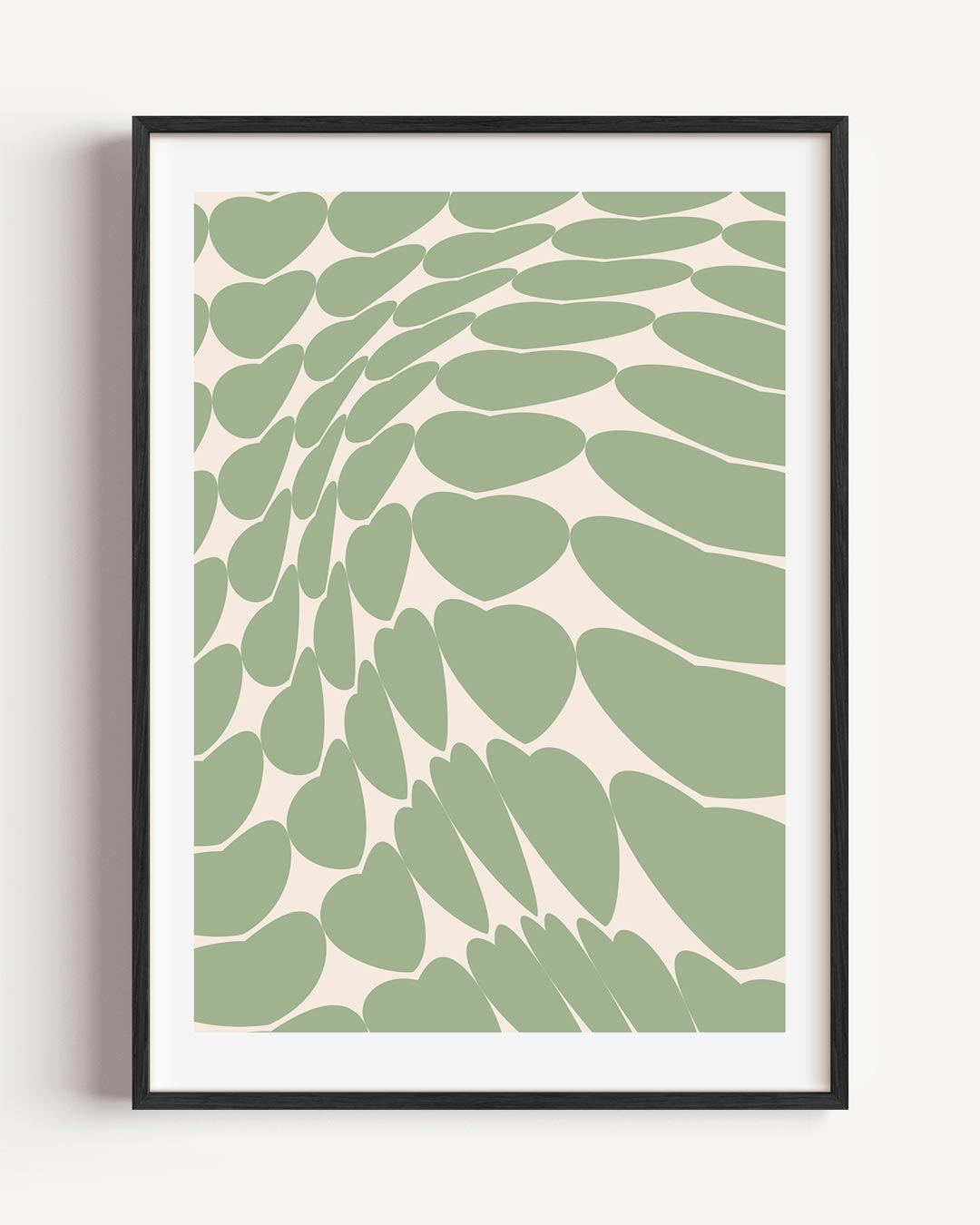 Groene Hartjes Optische Illusie Poster-WallArtistic