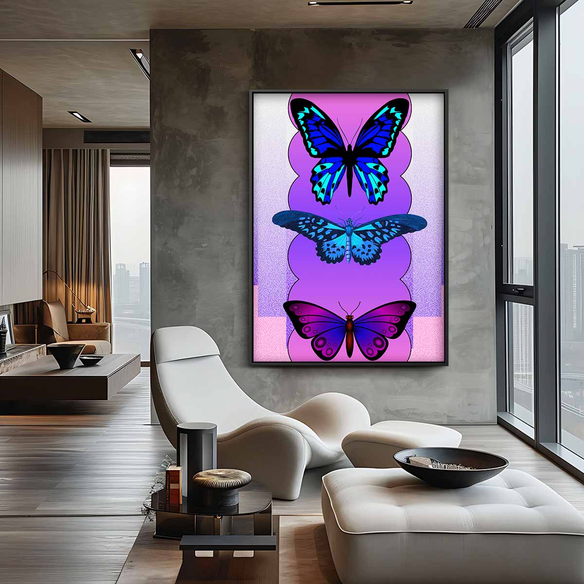Vlinders in Speelse Kleuren Kunstwerk-canvas-dibond-plexiglas-wanddecoratie-WallArtistic