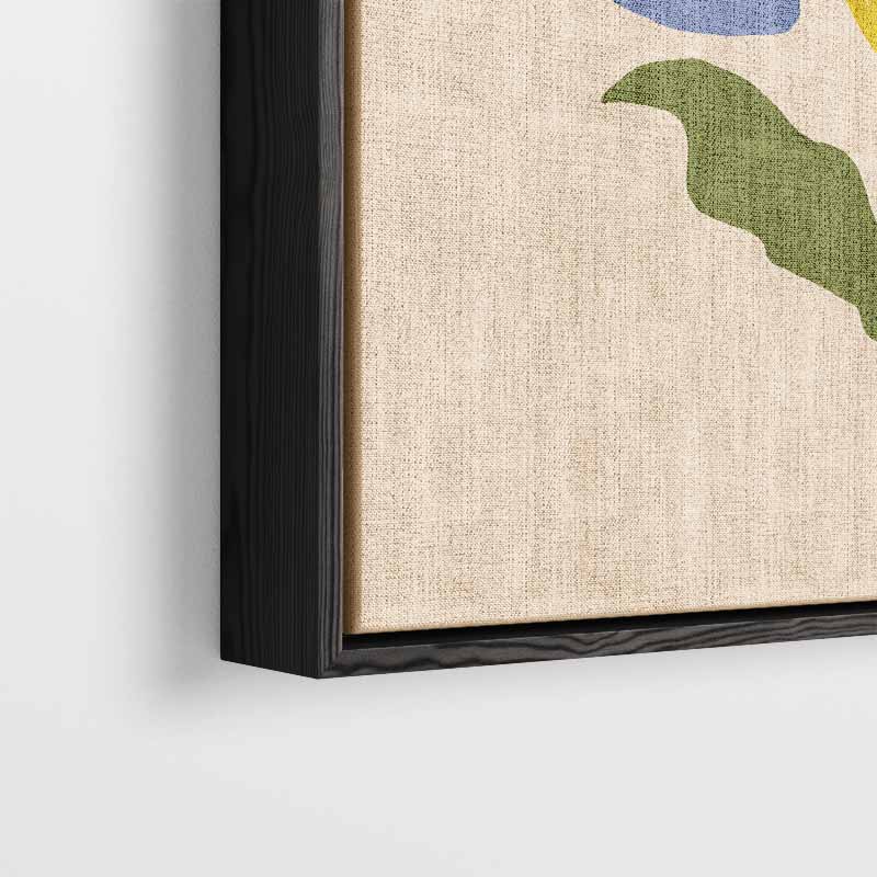Kleurrijke Bladvorm Collage Kunstwerk-canvas-dibond-plexiglas-wanddecoratie-WallArtistic