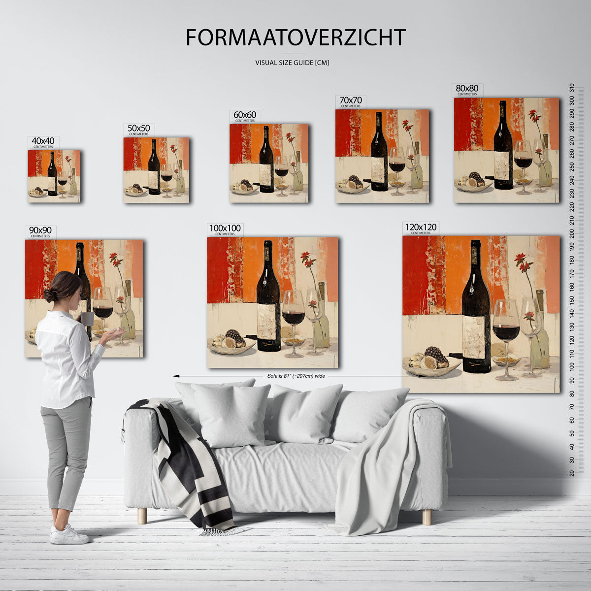Wijnfles en glazen Poster