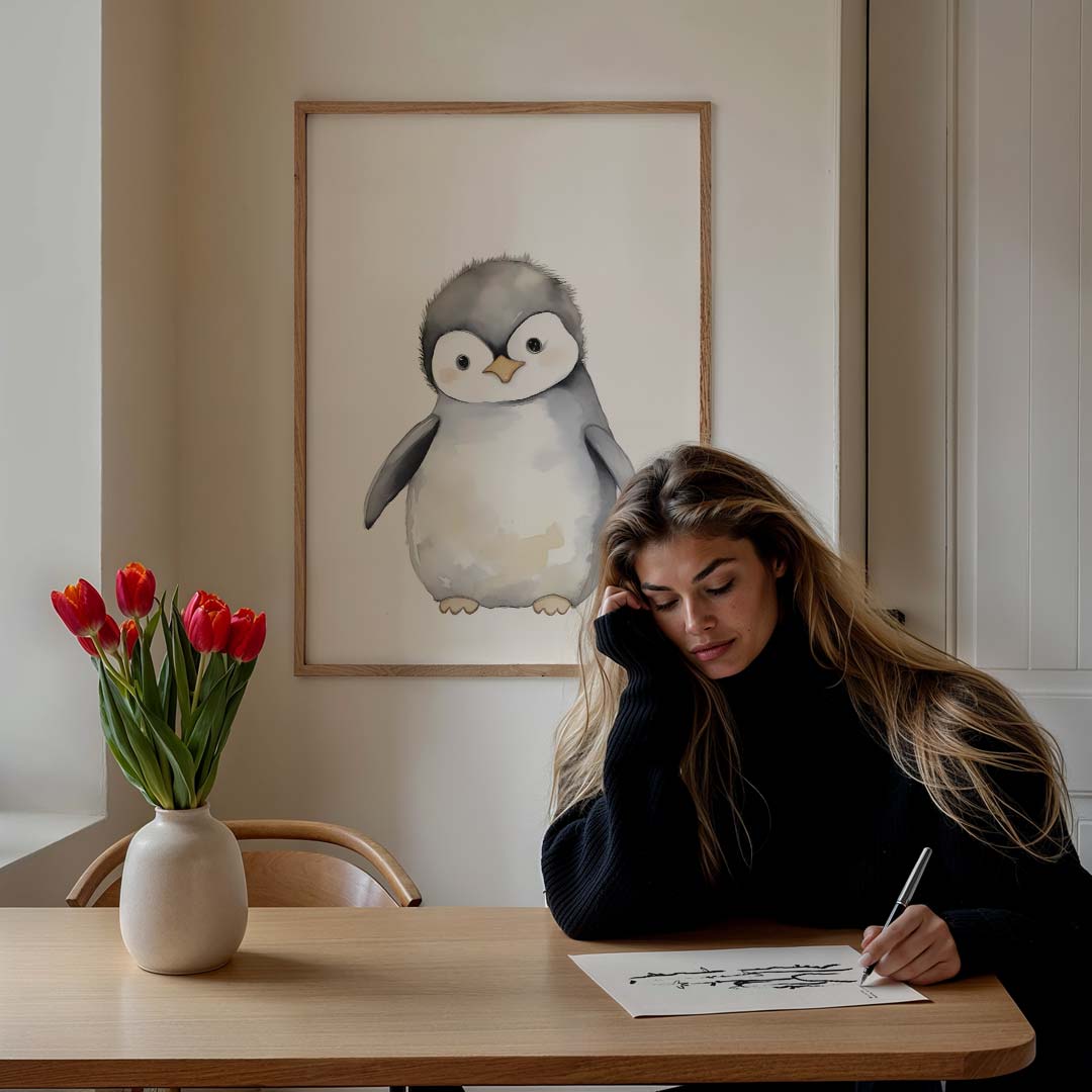 Schattige Baby Pinguïn Poster-WallArtistic