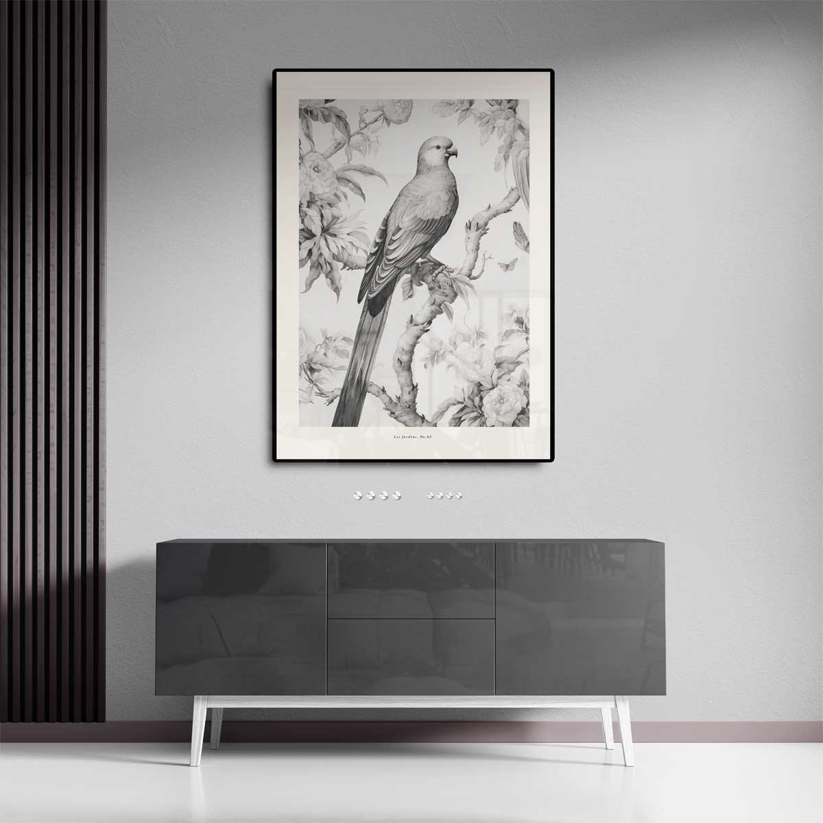 Elegante Vogel in Botanische Tuin Kunstwerk-canvas-dibond-plexiglas-wanddecoratie-WallArtistic