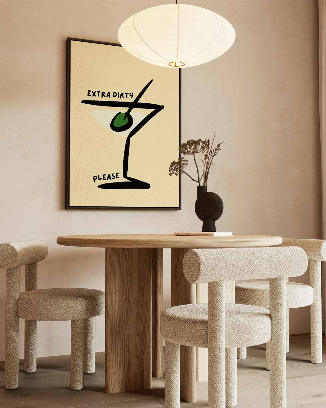 Extra Dirty Martini Illustratie Kunstwerk-canvas-dibond-plexiglas-wanddecoratie-WallArtistic