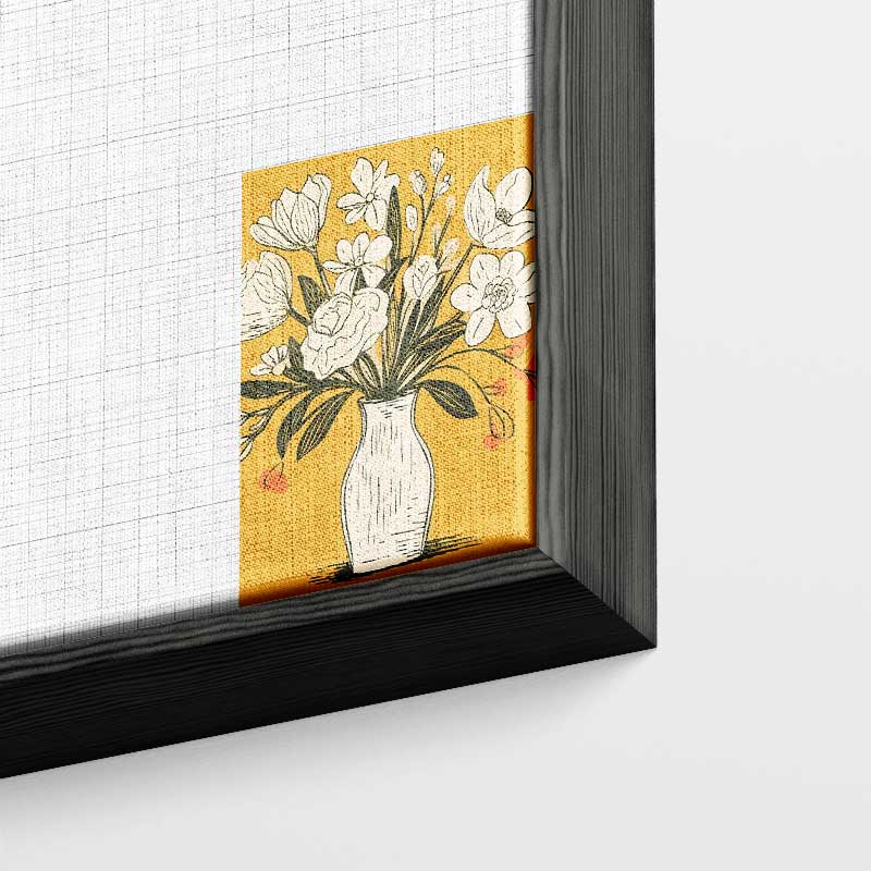 Tijdloze Bloemenvazen Illustratie Kunstwerk-canvas-dibond-plexiglas-wanddecoratie-WallArtistic