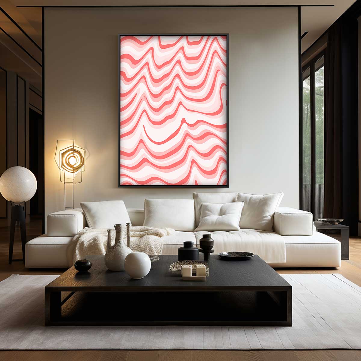 Golvende Lijnen Wandkunst Kunstwerk-canvas-dibond-plexiglas-wanddecoratie-WallArtistic