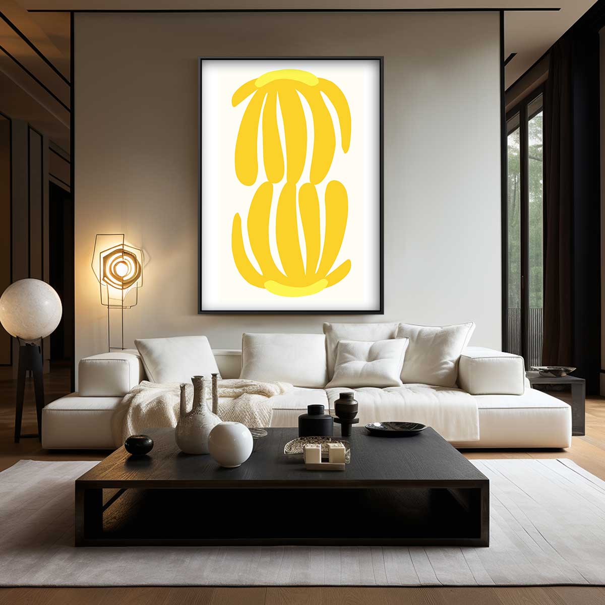 Speelse Bananenpracht Kunstwerk-canvas-dibond-plexiglas-wanddecoratie-WallArtistic