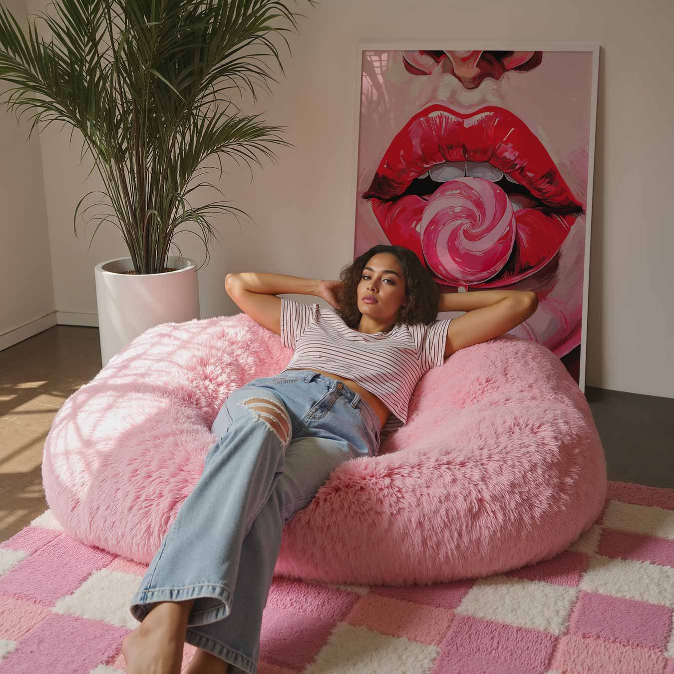 Pop Art Lippen met Lolly Poster