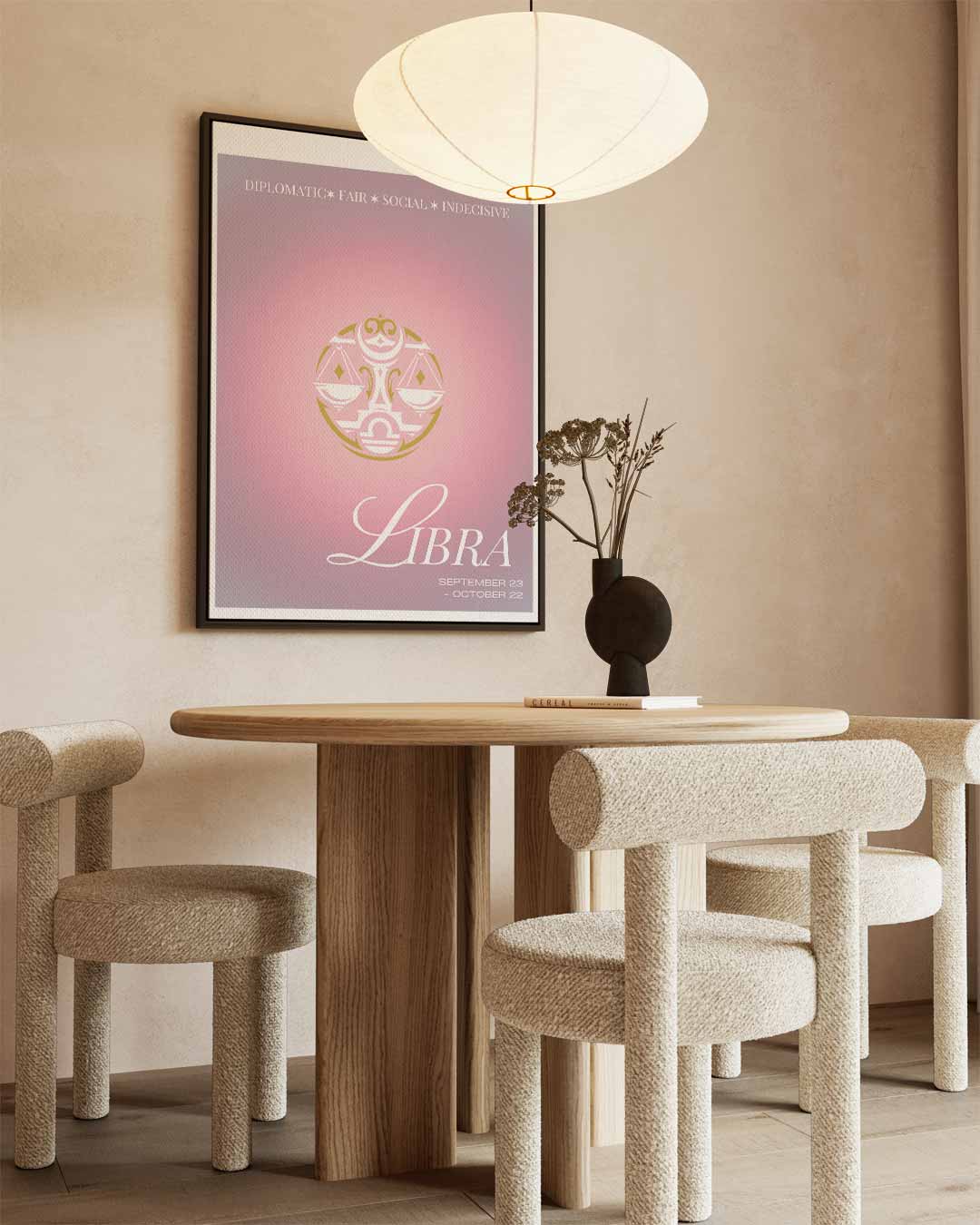Stijlvolle Weegschaal Illustratie Kunstwerk-canvas-dibond-plexiglas-wanddecoratie-WallArtistic