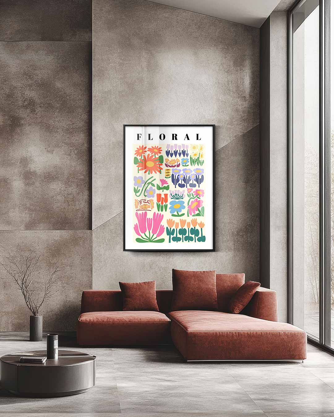 Bloemenpracht Illustratie Kunstwerk-canvas-dibond-plexiglas-wanddecoratie-WallArtistic