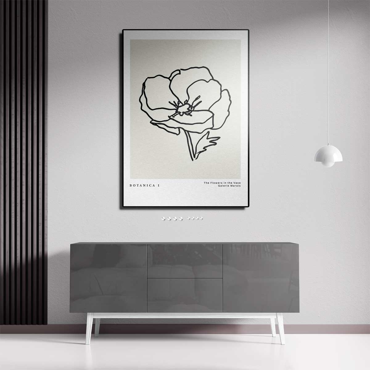 Botanica I Minimalistische Bloemenlijntekening Kunstwerk-canvas-dibond-plexiglas-wanddecoratie-WallArtistic