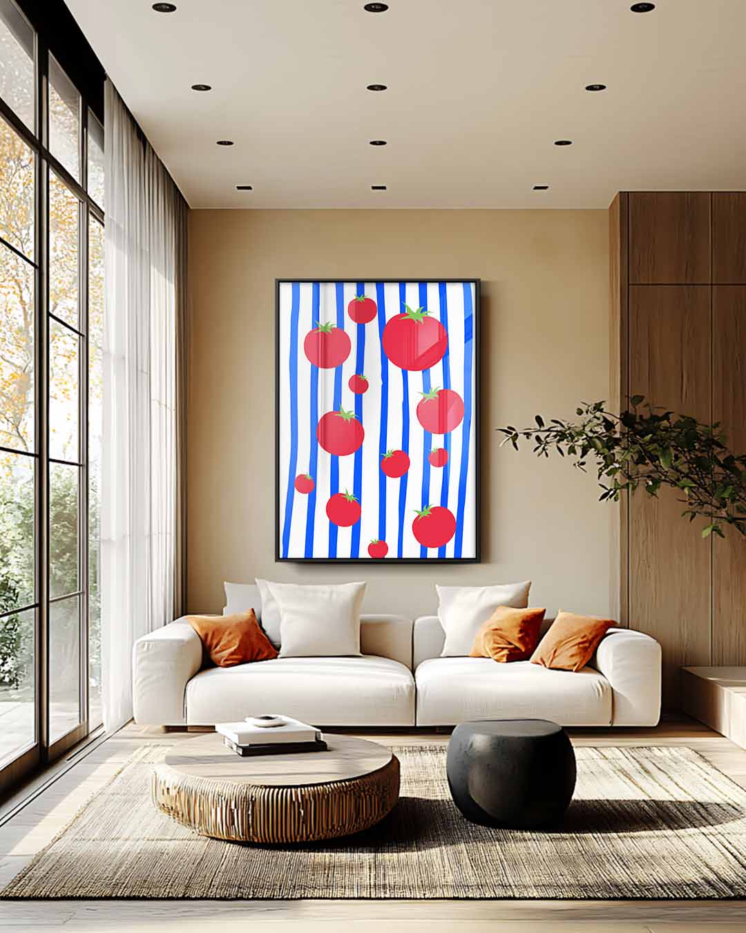 Speelse Kerstomaten Rhapsodie Kunstwerk-canvas-dibond-plexiglas-wanddecoratie-WallArtistic