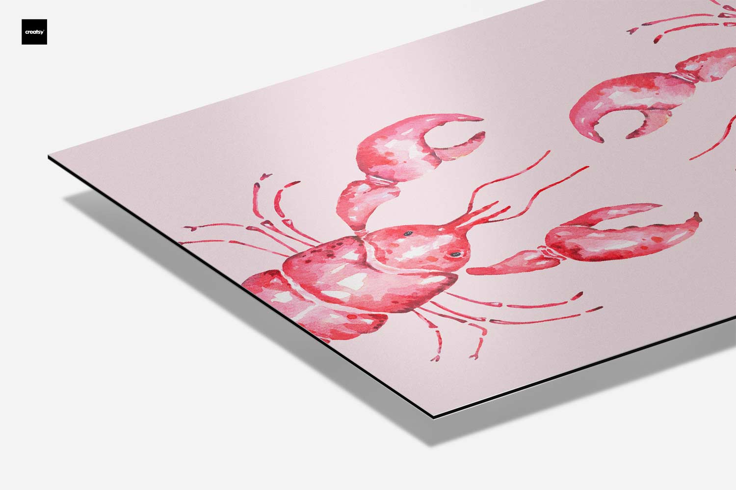Vrolijke Kreeften in Aquarel Kunstwerk-canvas-dibond-plexiglas-wanddecoratie-WallArtistic