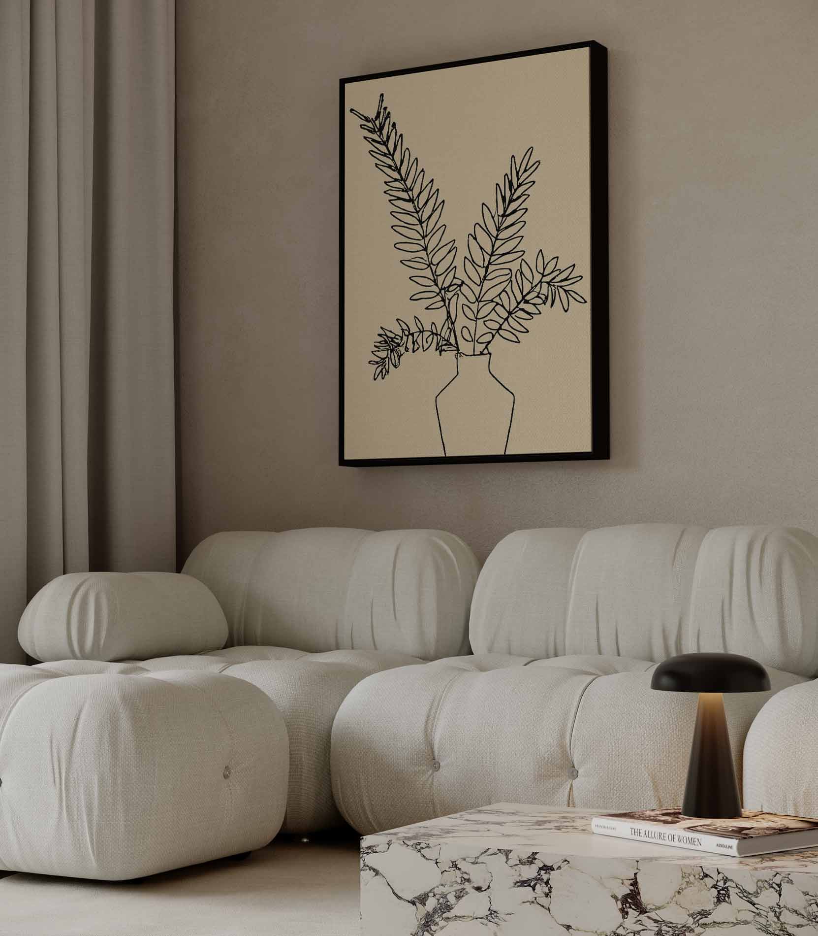 Simpele Botanische Sierlijkheid Kunstwerk-canvas-dibond-plexiglas-wanddecoratie-WallArtistic