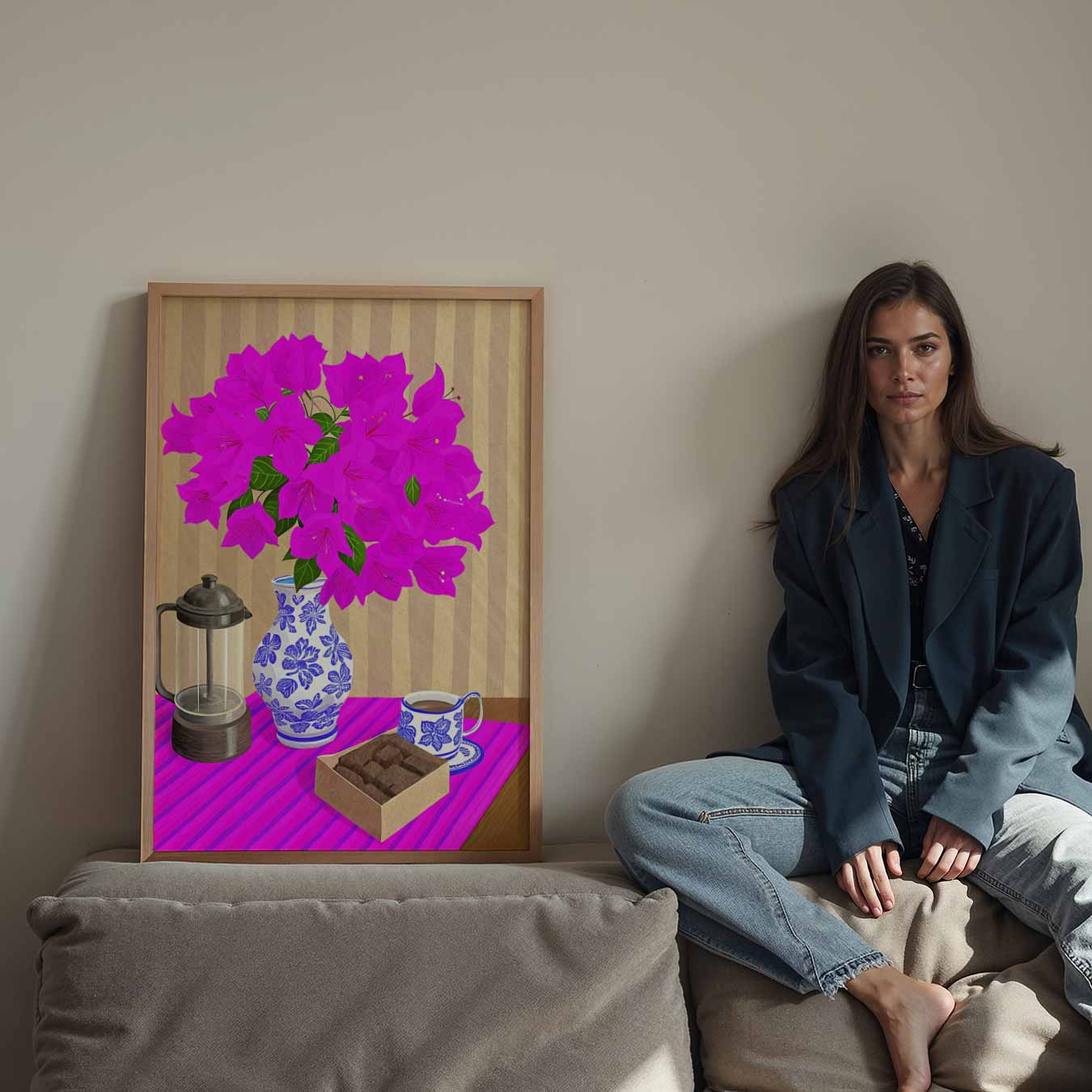 Bloemen en Koffie Poster