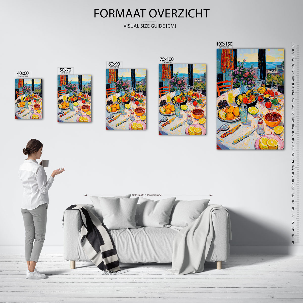 Kleurrijk tafelstuk Kunstwerk
