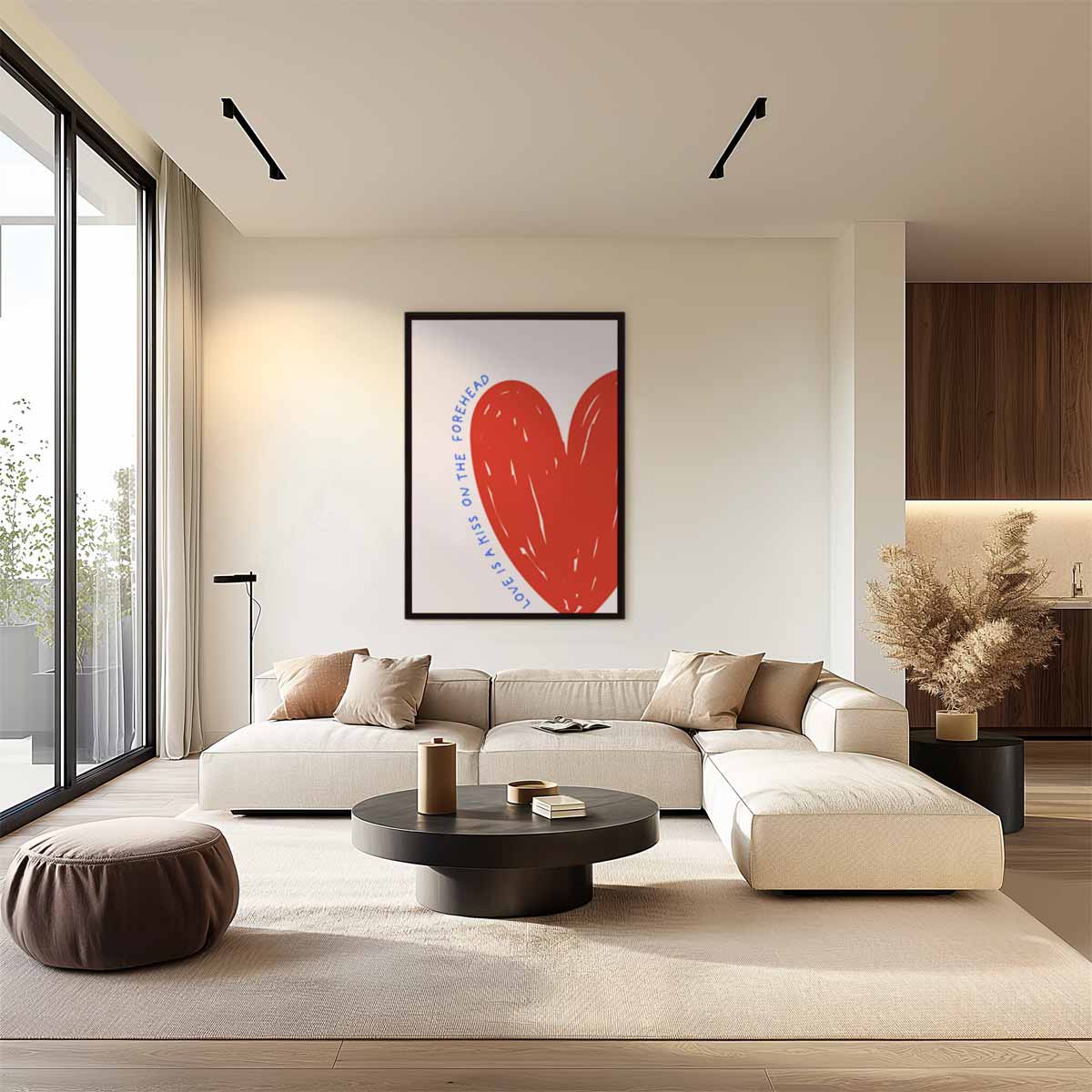 Hartelijke Kuskunst Kunstwerk-canvas-dibond-plexiglas-wanddecoratie-WallArtistic