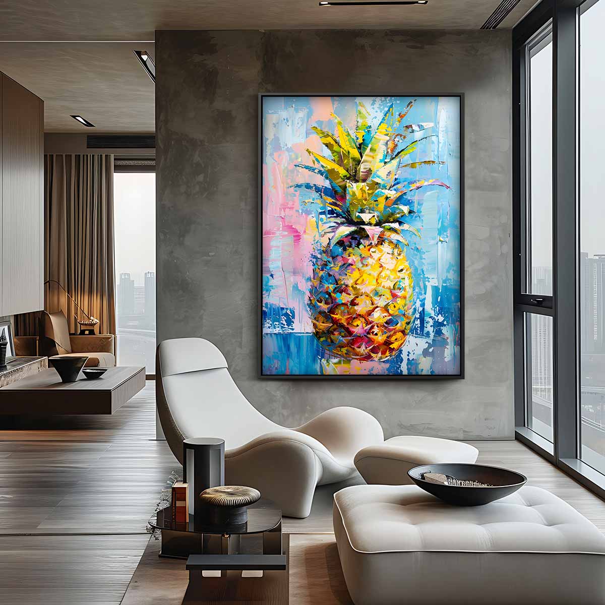 Tropische Ananas Kleurenpracht Kunstwerk-canvas-dibond-plexiglas-wanddecoratie-WallArtistic