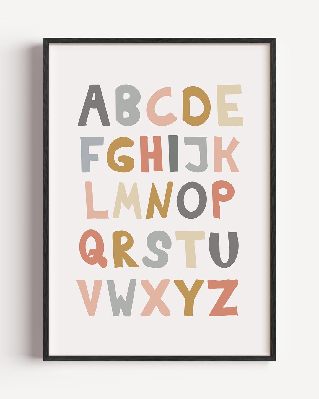 ABC Poster in Aardetinten Poster-WallArtistic