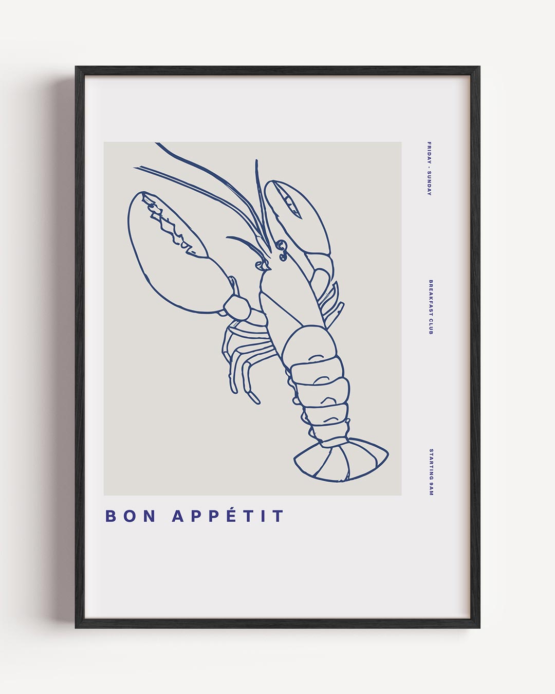 Stijlvolle Bon Appétit Kreeften Poster-WallArtistic