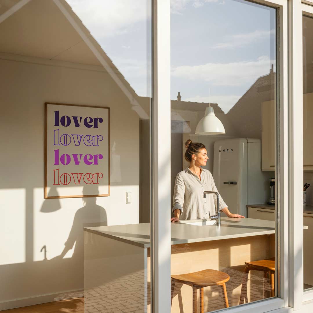 Kleurrijke Typografie Poster 'Lover Poster-WallArtistic