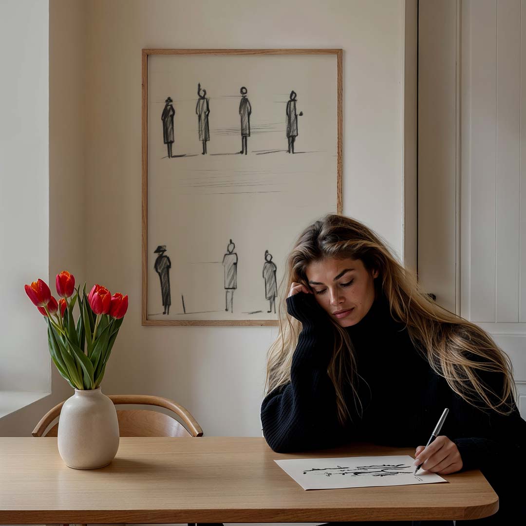 Stijlvolle Minimalistische Figuren Poster-WallArtistic