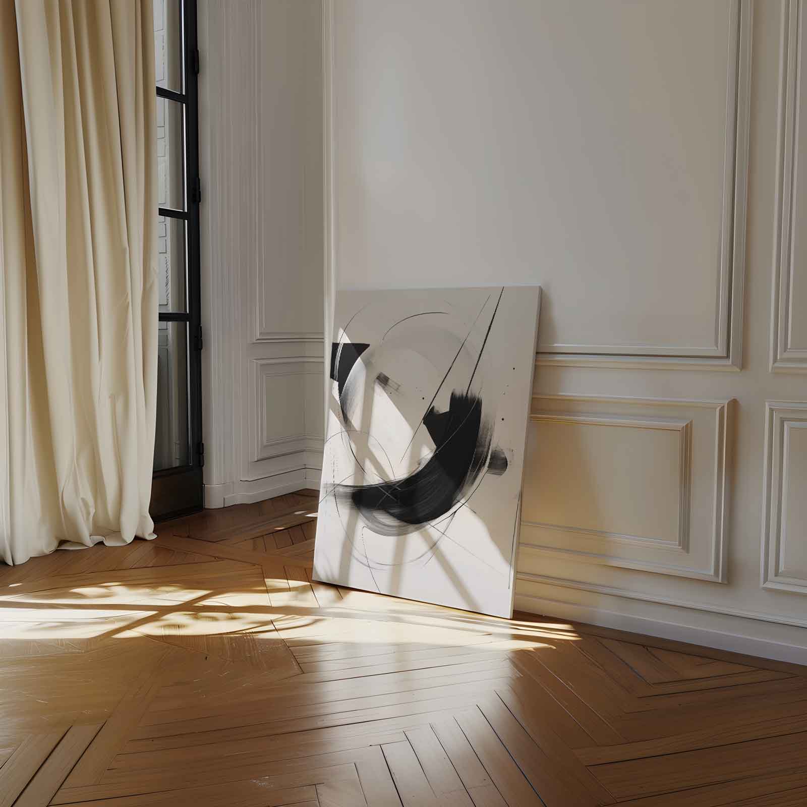 Dans van Zwart en Wit Kunstwerk-canvas-dibond-plexiglas-wanddecoratie-WallArtistic