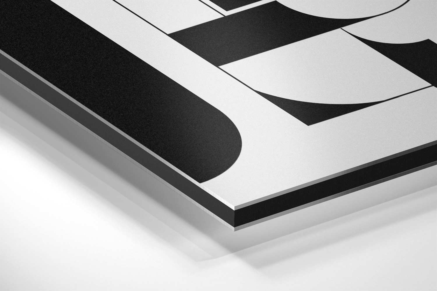 Geometrische Zwart-wit Harmonie Kunstwerk-canvas-dibond-plexiglas-wanddecoratie-WallArtistic