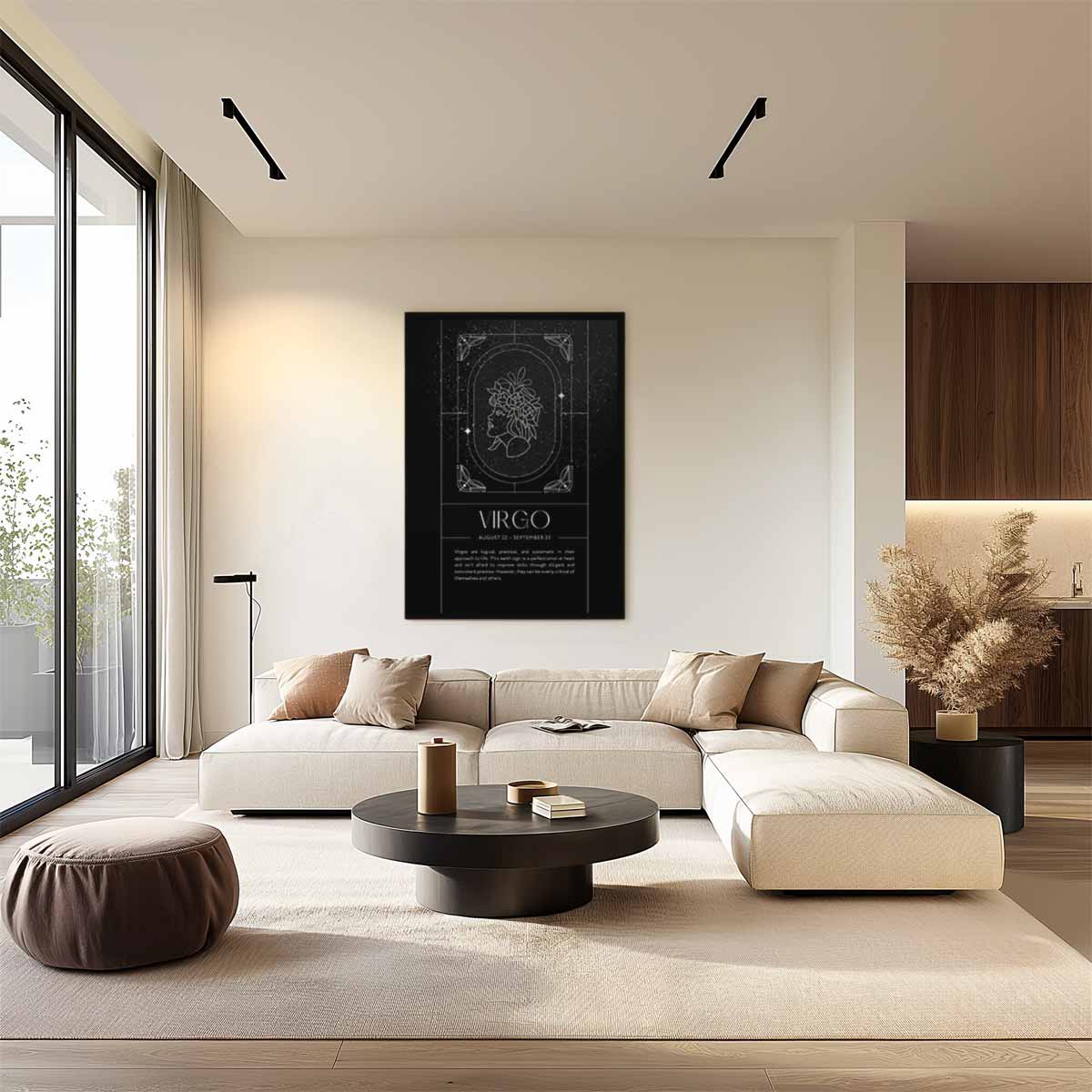 Stijlvolle Virgo Illustratie Kunstwerk-canvas-dibond-plexiglas-wanddecoratie-WallArtistic