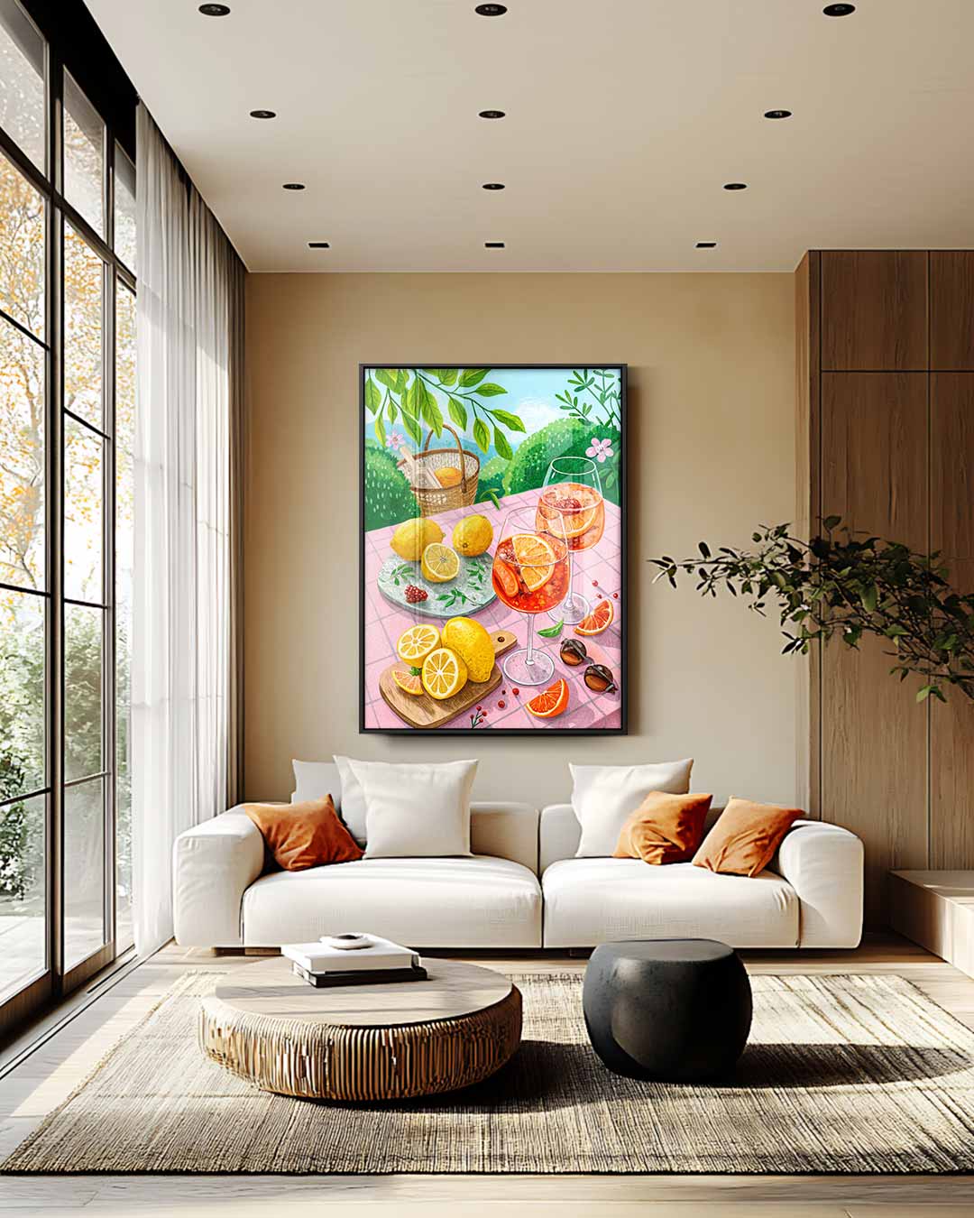 Zonnige Citrus Tafereel Kunstwerk-canvas-dibond-plexiglas-wanddecoratie-WallArtistic