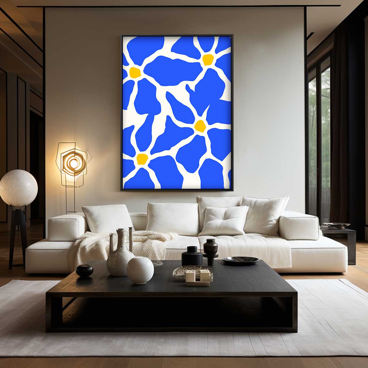 Bloemenpracht in Blauw Kunstwerk-canvas-dibond-plexiglas-wanddecoratie-WallArtistic
