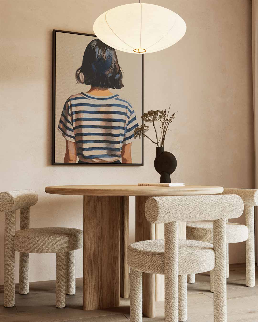 Strepen en Stille Reflectie Kunstwerk-canvas-dibond-plexiglas-wanddecoratie-WallArtistic