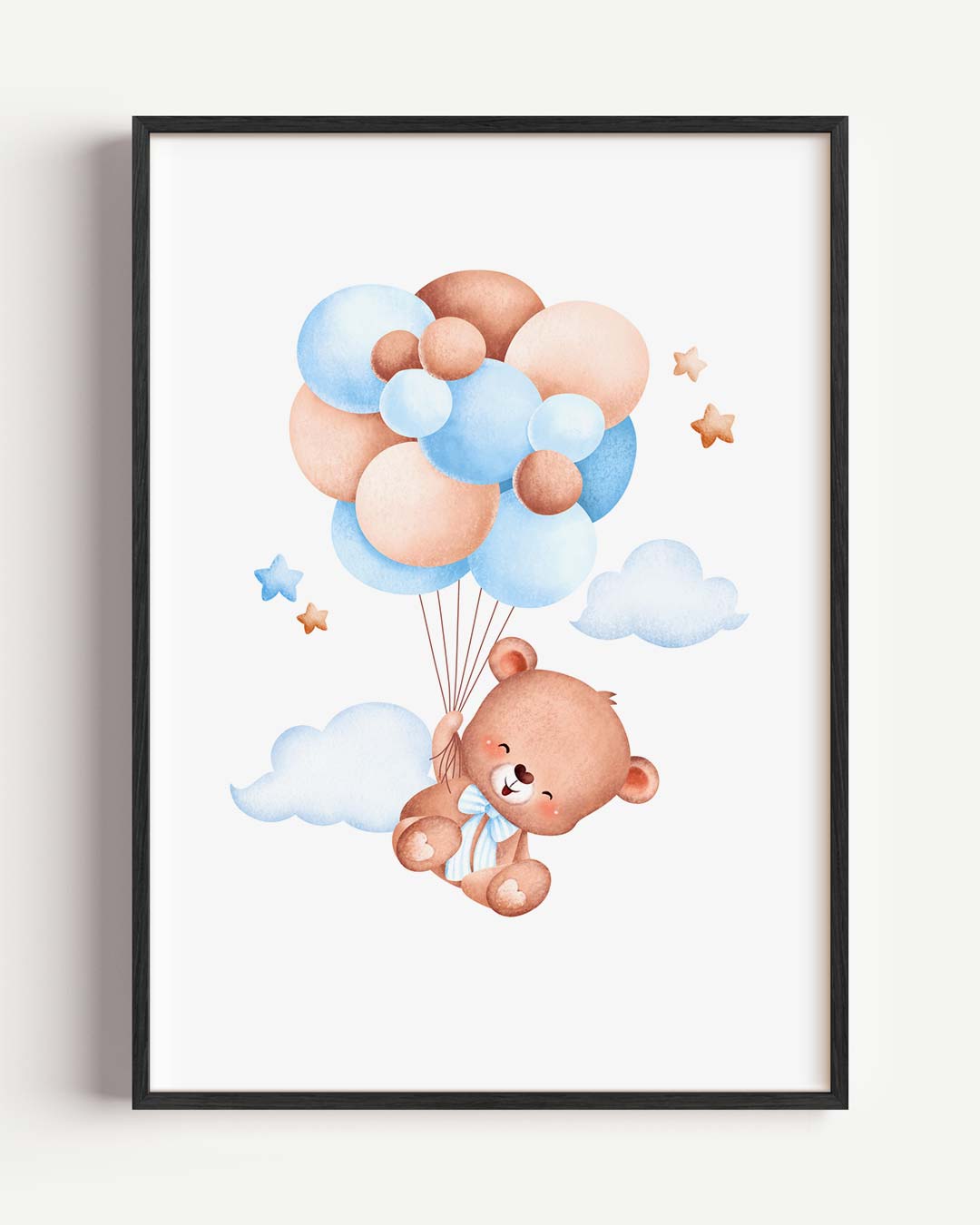 Vrolijke Beer met Ballonnen Poster-WallArtistic