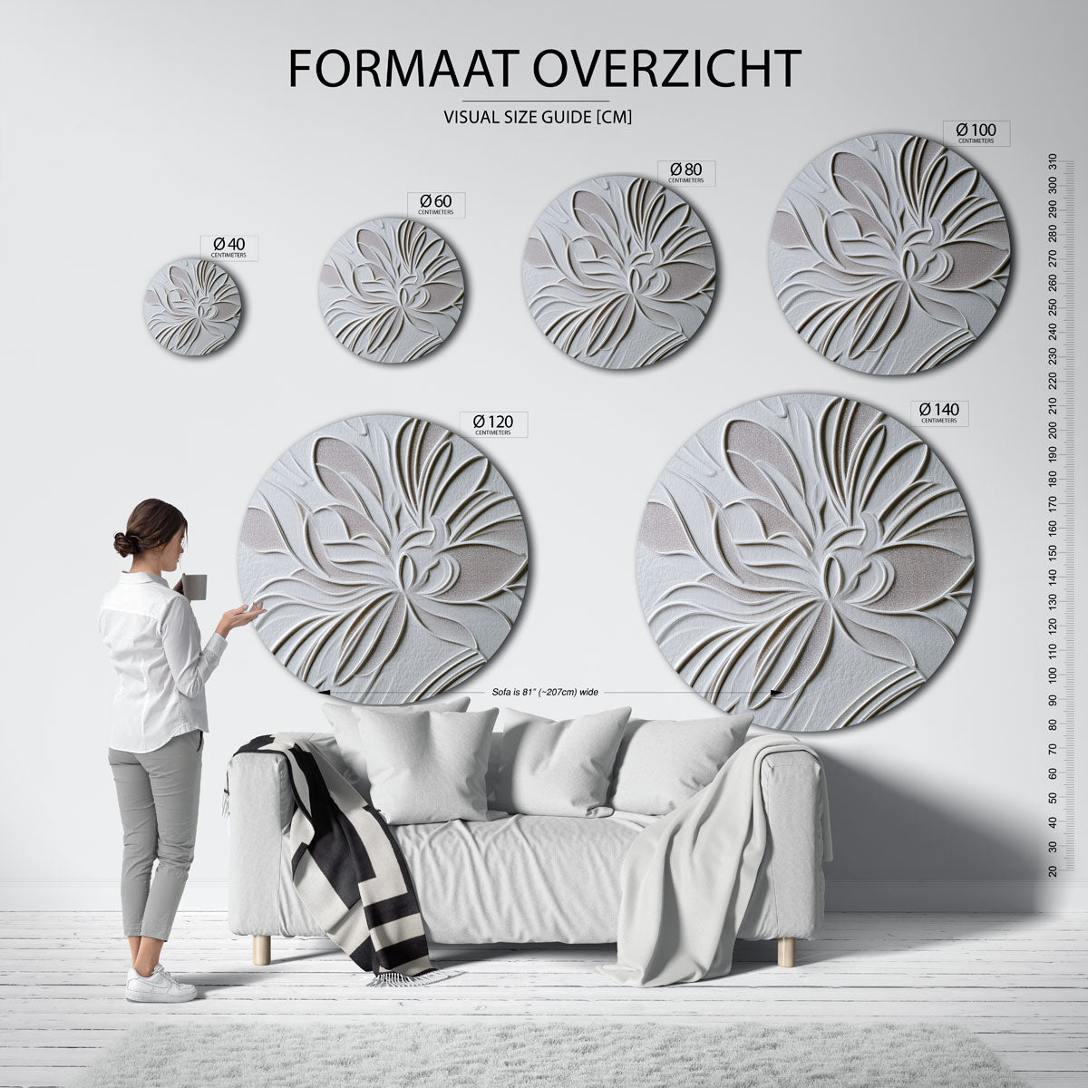 Bloemmotief Muurcirkel