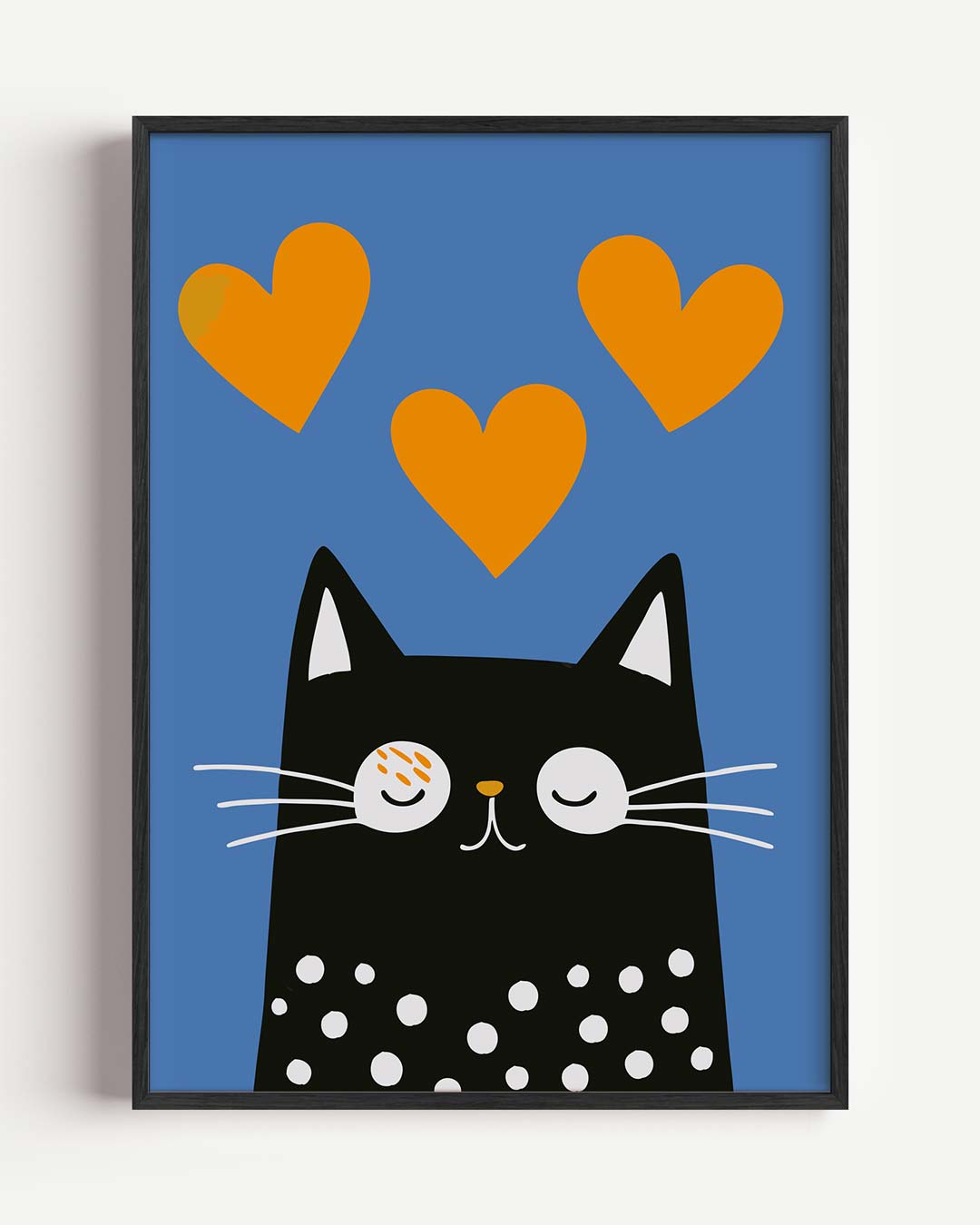 Schattige Kat Met Hartjes Poster