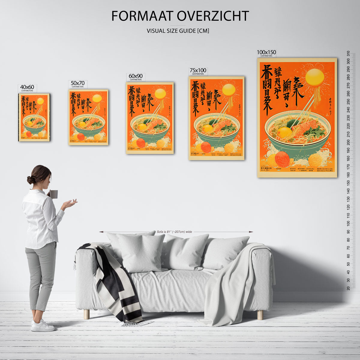 Kleurrijke noodle kom Kunstwerk