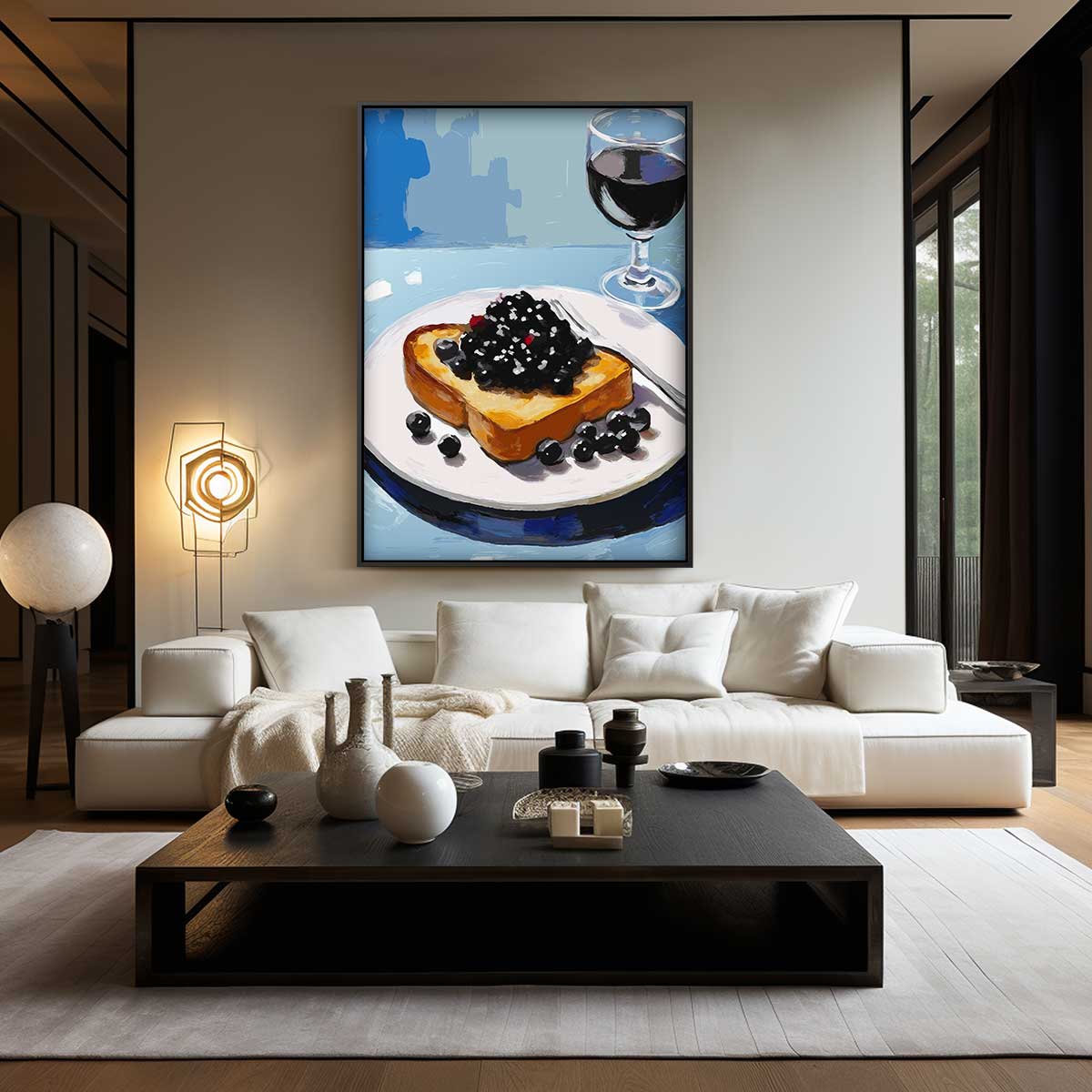 Blauwe Bessen Ontbijtdatje Kunstwerk-canvas-dibond-plexiglas-wanddecoratie-WallArtistic