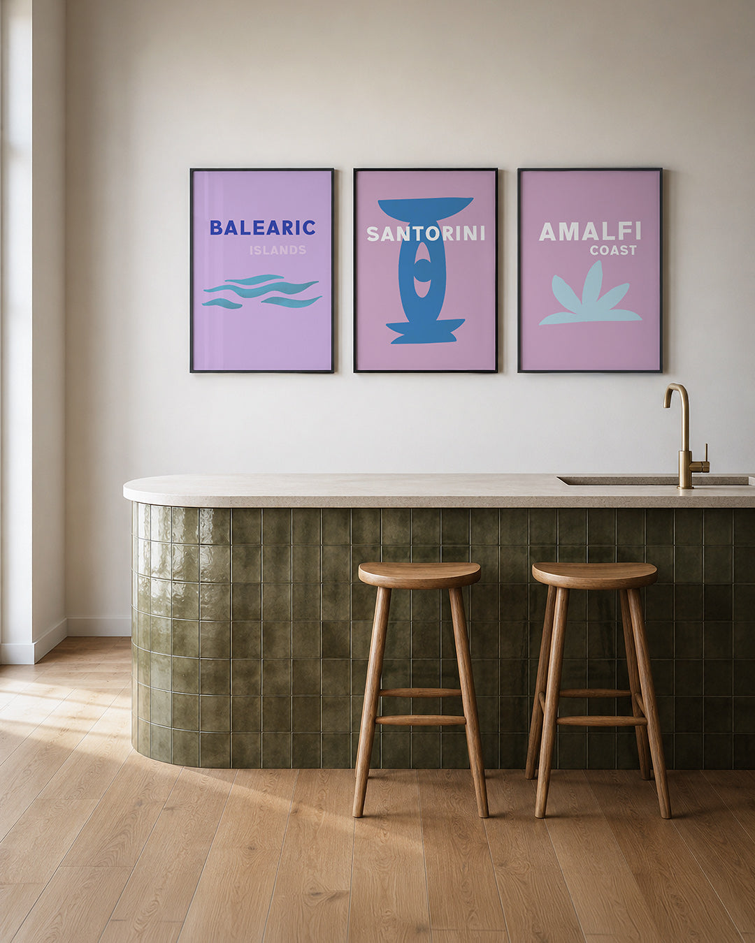 Zwevende golven Posterset