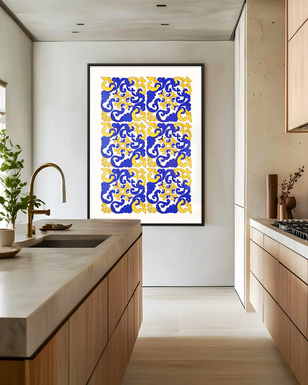 Kleurrijk Barokpatroon Kunstwerk-canvas-dibond-plexiglas-wanddecoratie-WallArtistic