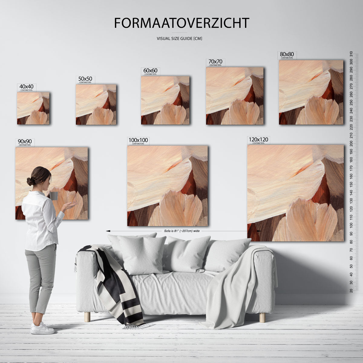 Abstracte penseelstreken Poster