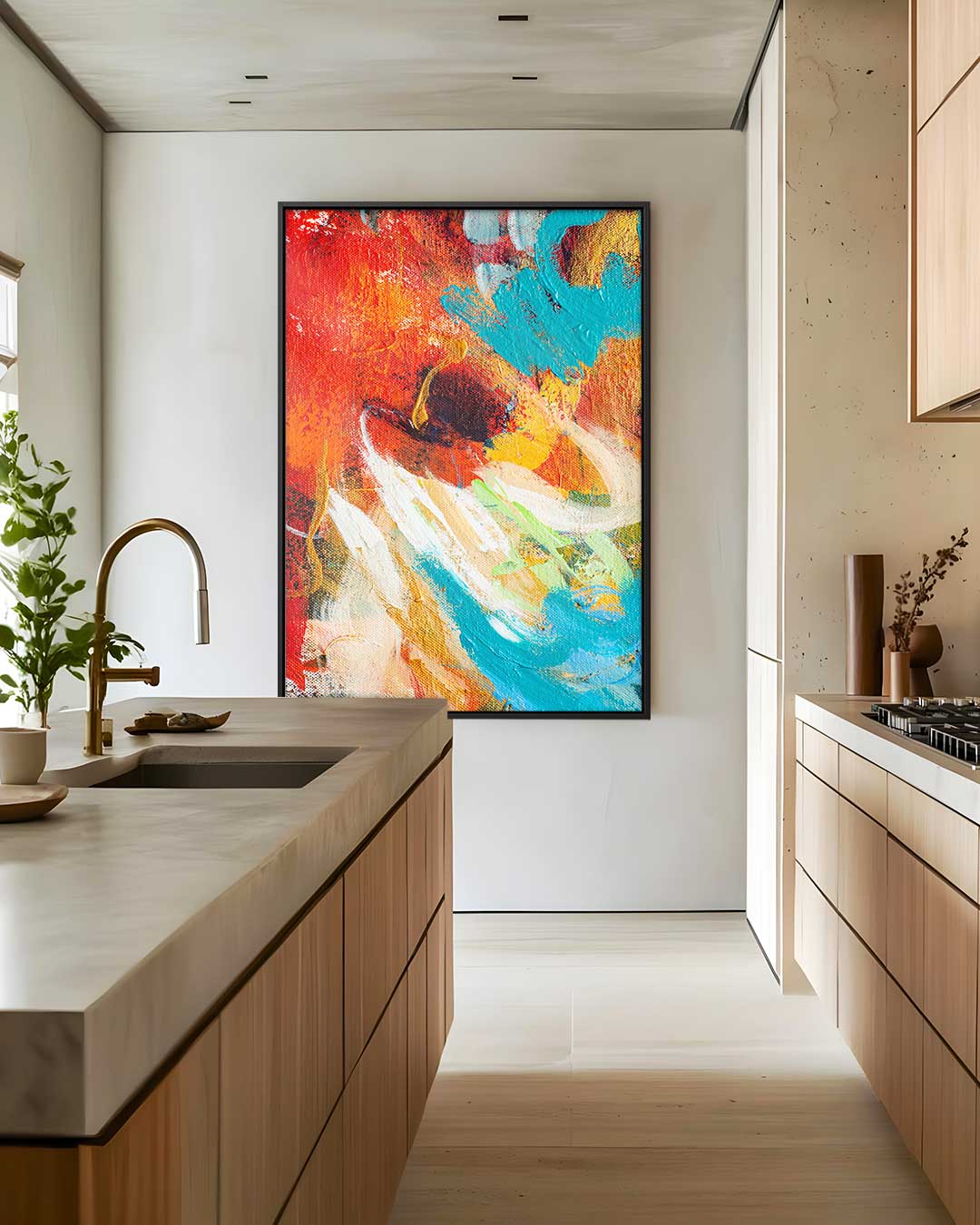 Kleurrijke Expressie Kunstwerk-canvas-dibond-plexiglas-wanddecoratie-WallArtistic