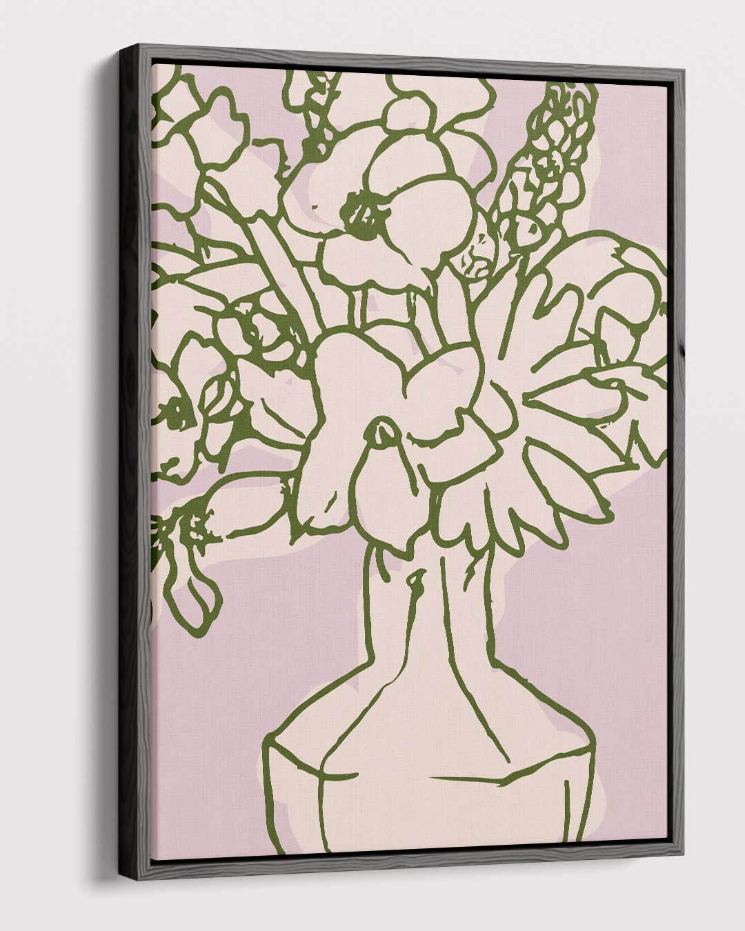 Bloemenpracht in Lijnkunst Kunstwerk-canvas-dibond-plexiglas-wanddecoratie-WallArtistic