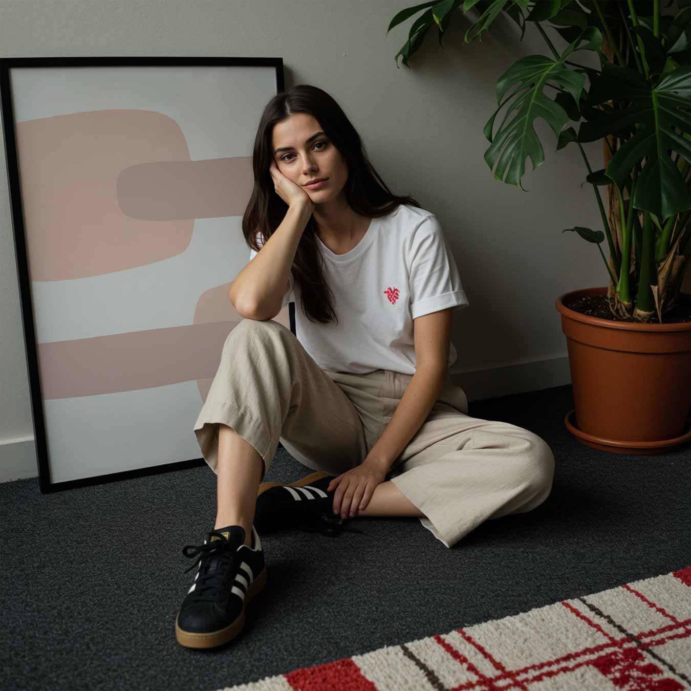 Zachte Aardetinten Abstracte Kunstposter-WallArtistic